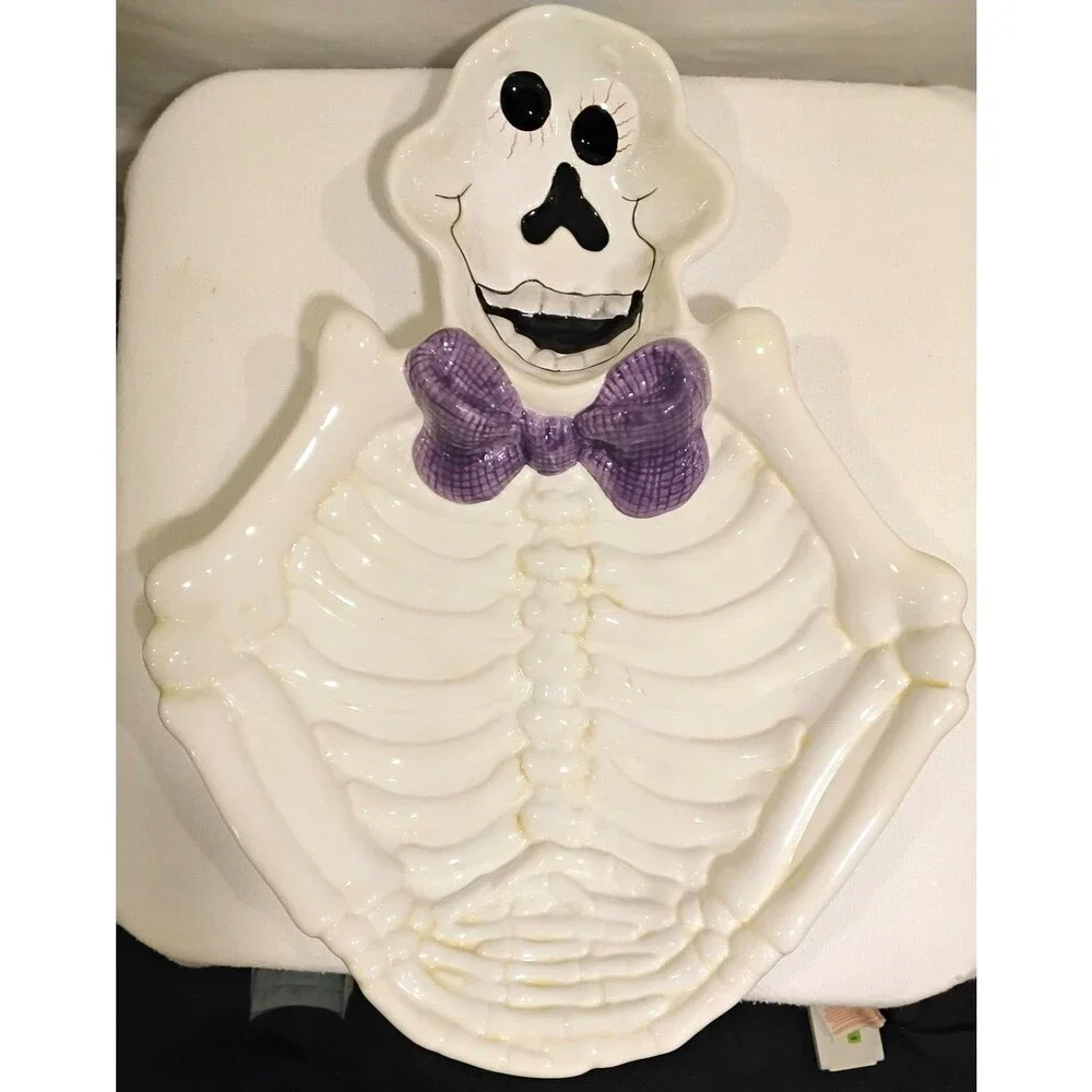 Halloween Theme Scull Serving Candy Ceremic Platter By Ganze